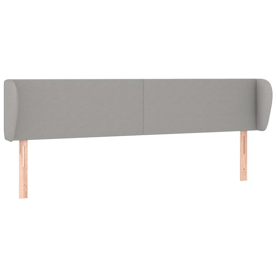 Tête de lit avec oreilles Gris clair 203x23x78/88 cm Tissu - 2