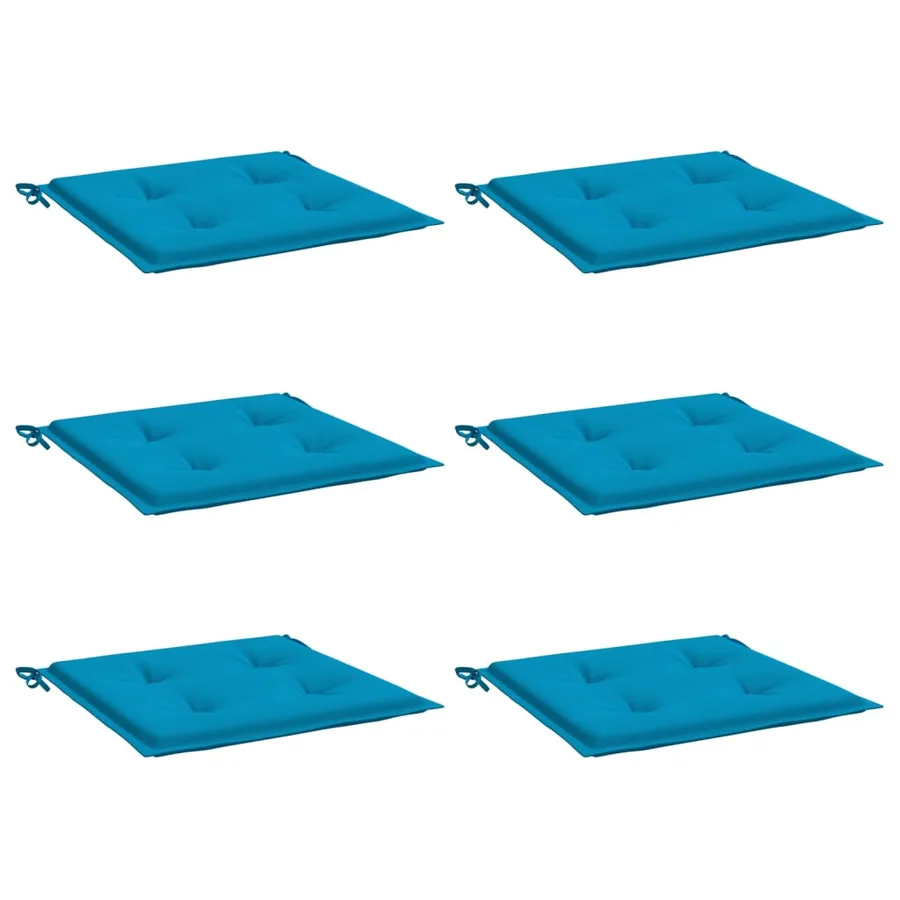 Coussins de chaise jardin lot de 6 bleu 50x50x4 cm tissu oxford - 3