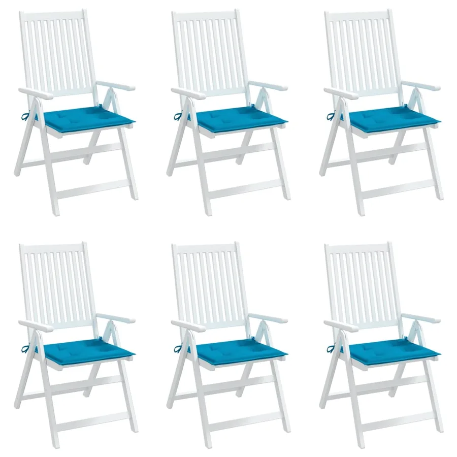 Coussins de chaise jardin lot de 6 bleu 50x50x4 cm tissu oxford - 7