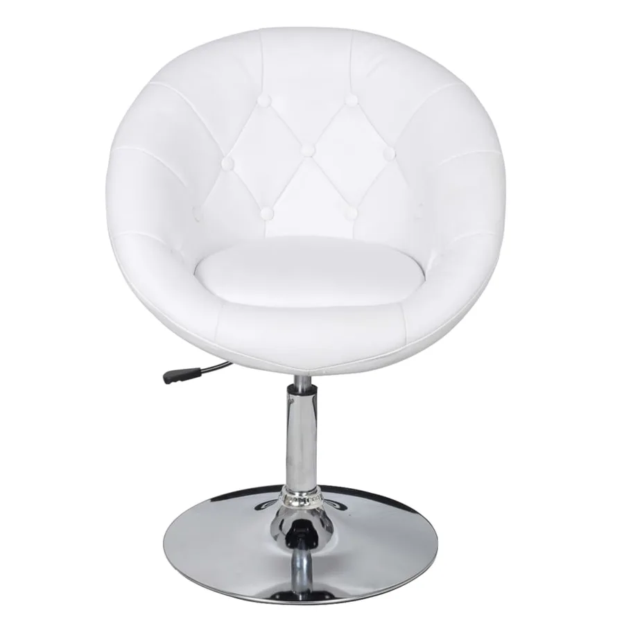 Tabourets de bar lot de 2 blanc similicuir - 4