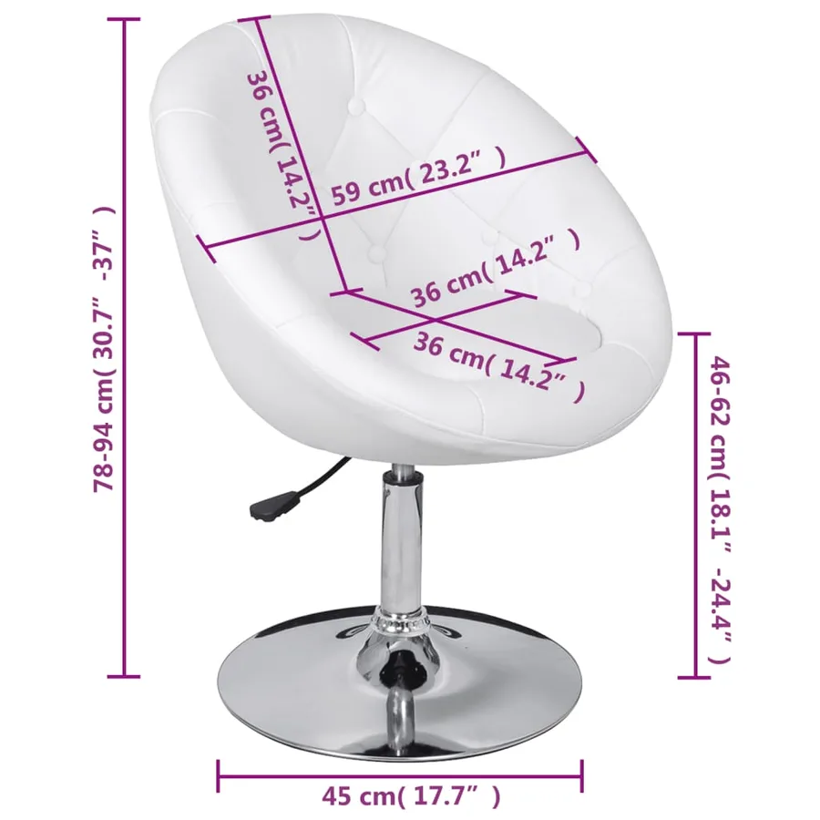 Tabourets de bar lot de 2 blanc similicuir - 7