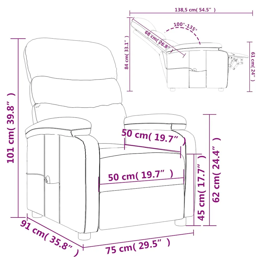 Fauteuil de massage Marron Tissu - 11