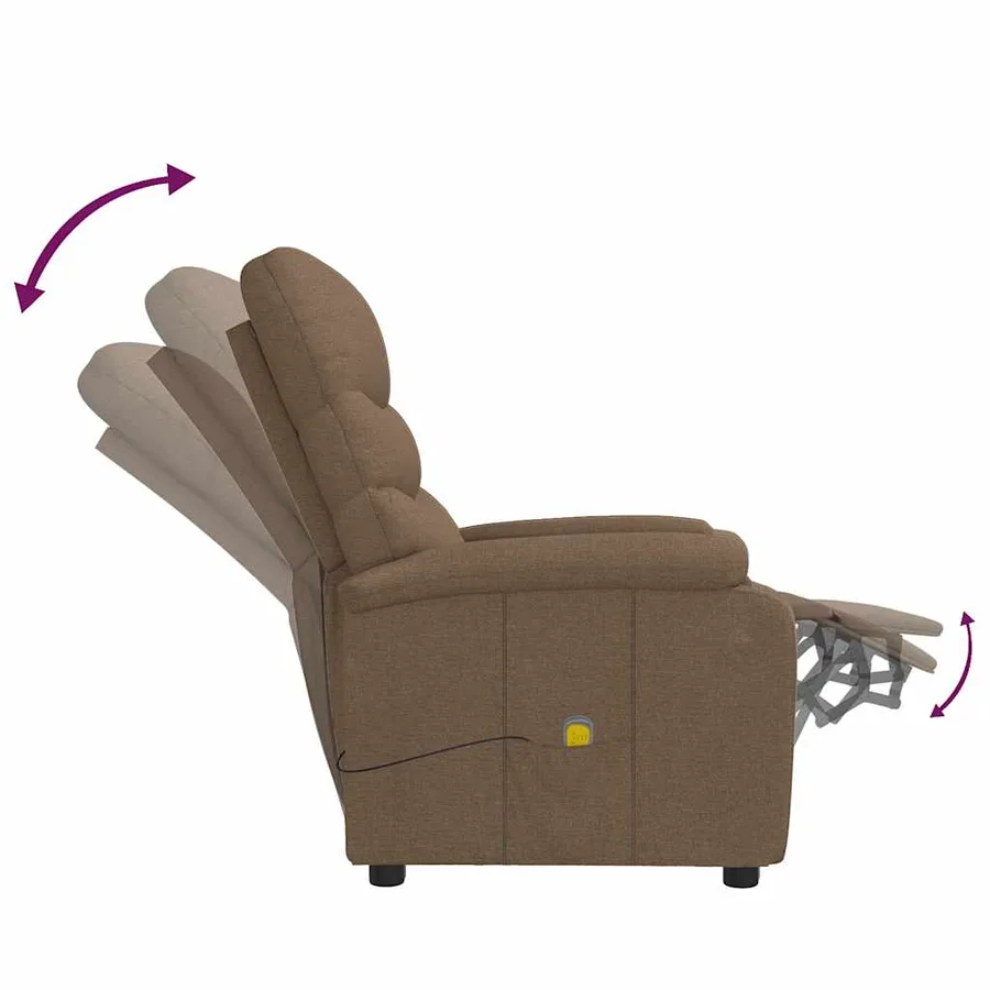 Fauteuil de massage Marron Tissu - 6