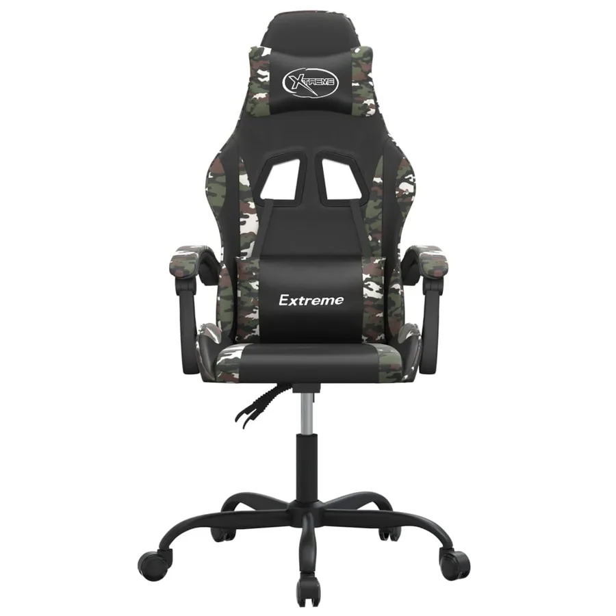 Chaise de jeu pivotante Noir et camouflage Similicuir - 3