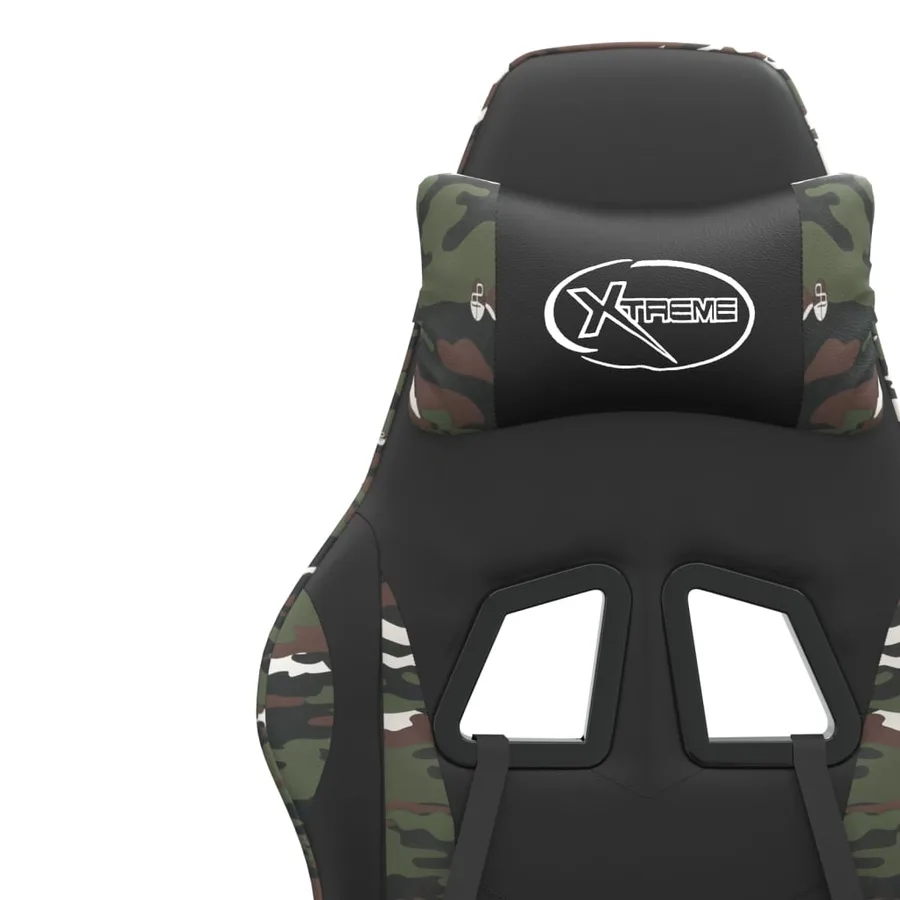 Chaise de jeu pivotante Noir et camouflage Similicuir - 9