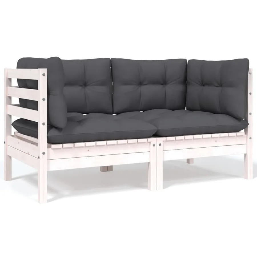 Salon de jardin 5 pcs avec coussins bois de pin massif - 8