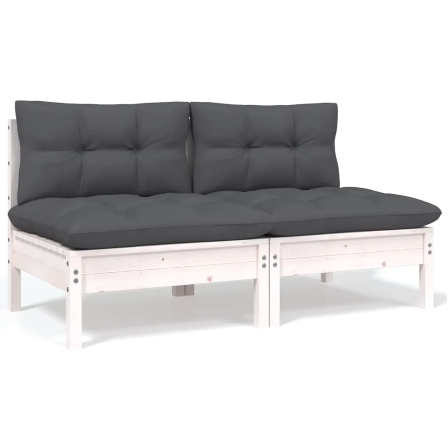 Salon de jardin 5 pcs avec coussins bois de pin massif - 9