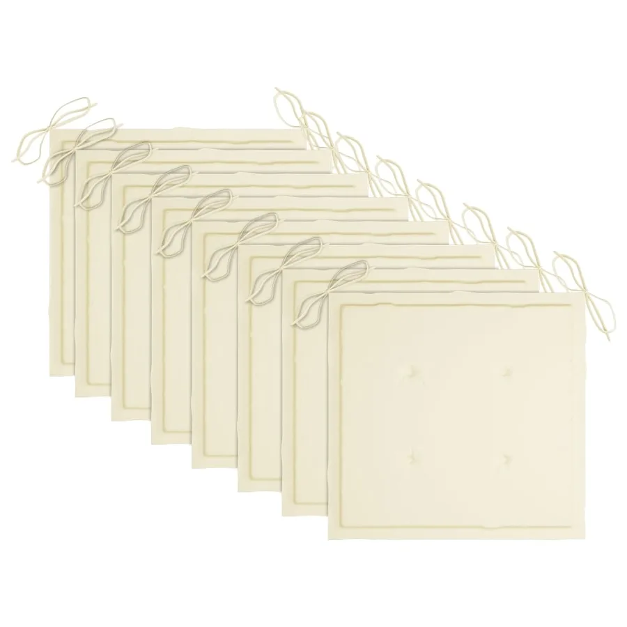 Chaises de jardin lot de 8 avec coussins Bois de teck massif - 8