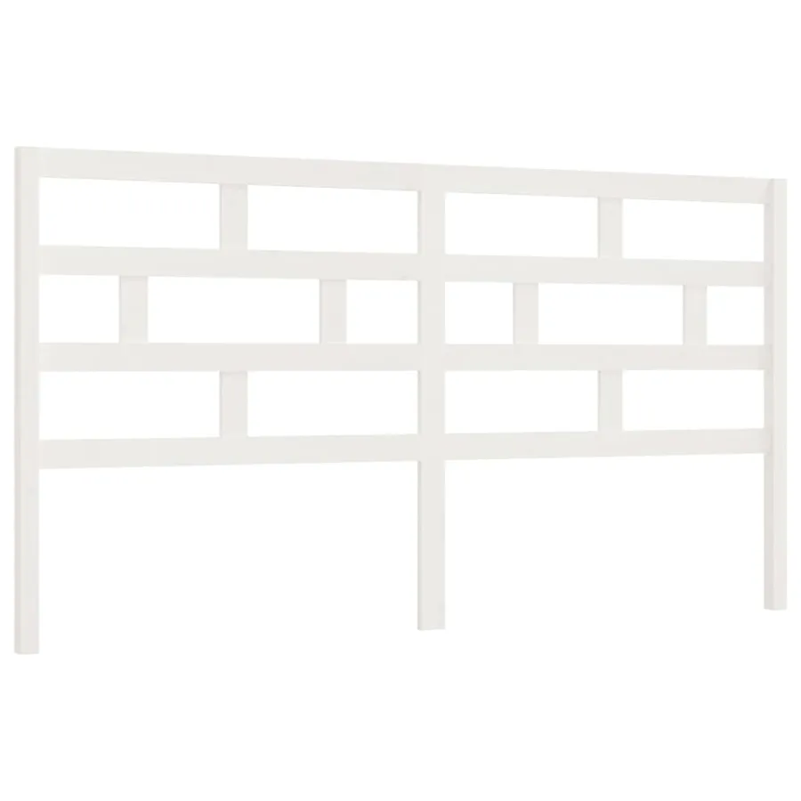Tête de lit Blanc 206x4x100 cm Bois massif de pin - 2