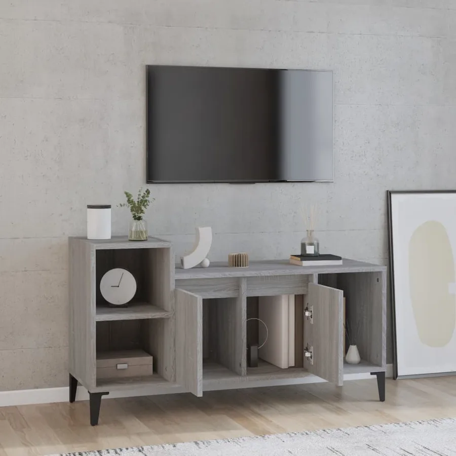 Meuble TV Sonoma gris 100x35x55 cm Bois d'ingénierie - 3
