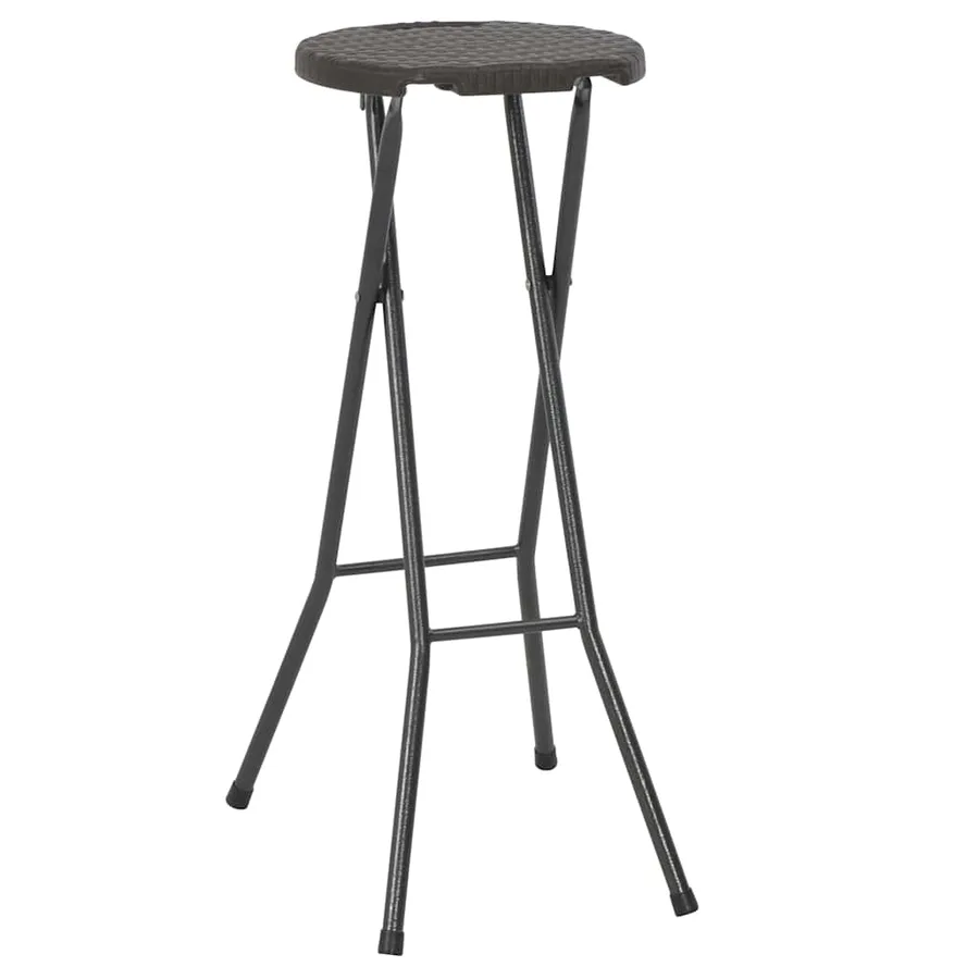 Tabouret de bar pliable lot de 2 PEHD et acier Aspect rotin - 2