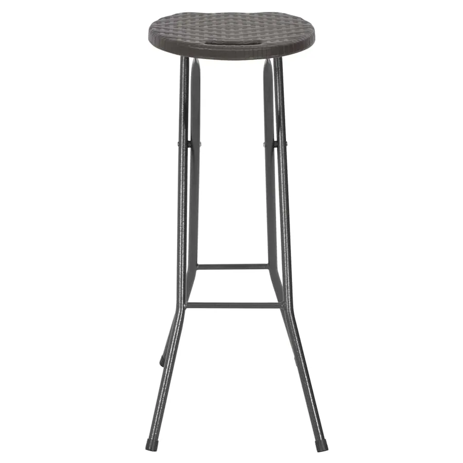 Tabouret de bar pliable lot de 2 PEHD et acier Aspect rotin - 4