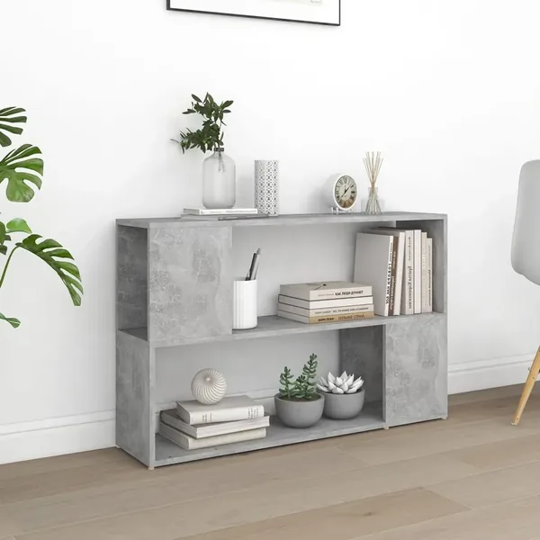 Bibliothèque Gris béton 100x24x63 cm Bois d'ingénierie