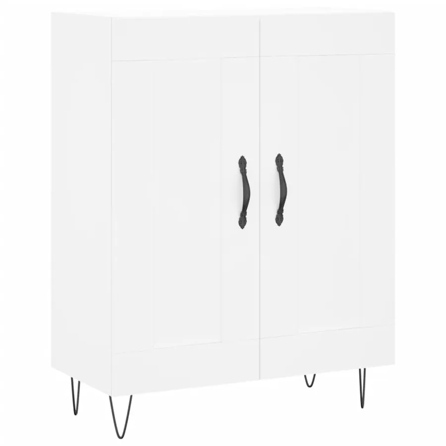 Buffet haut Blanc 69,5x34x180 cm Bois d'ingénierie - 7