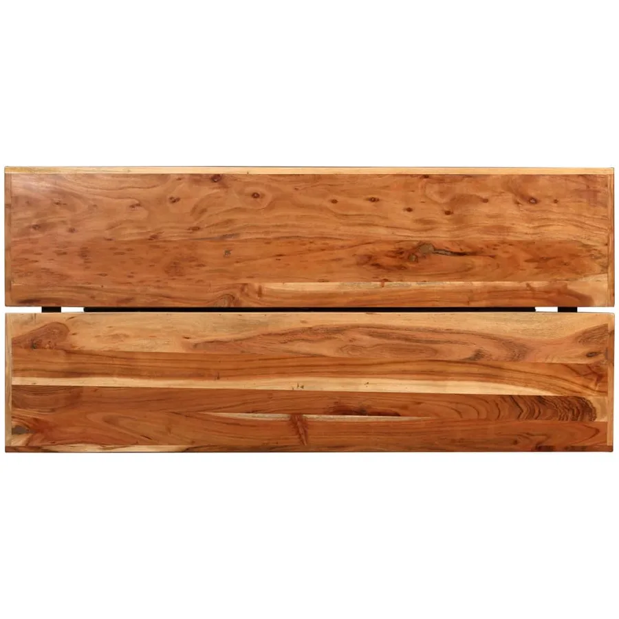 Ensemble de bar 5 pcs Bois solide et cuir véritable - 5