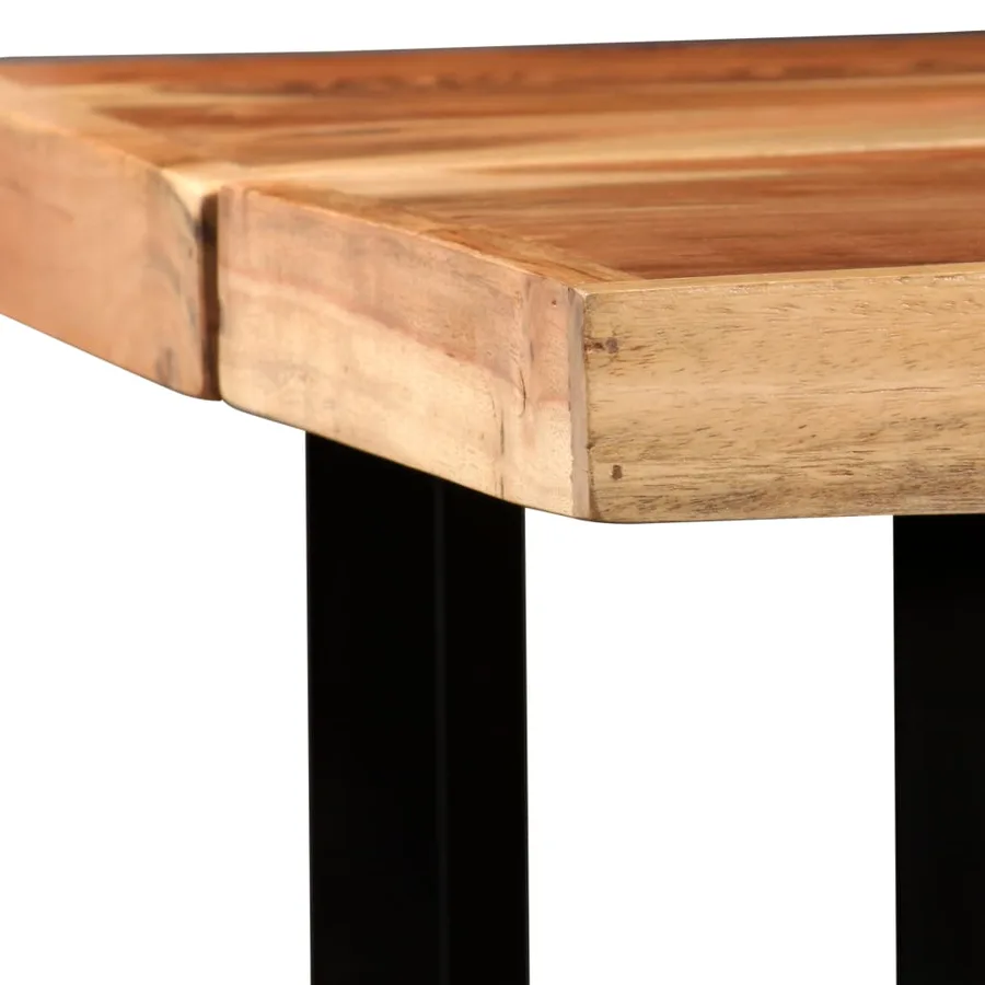 Ensemble de bar 5 pcs Bois solide et cuir véritable - 6