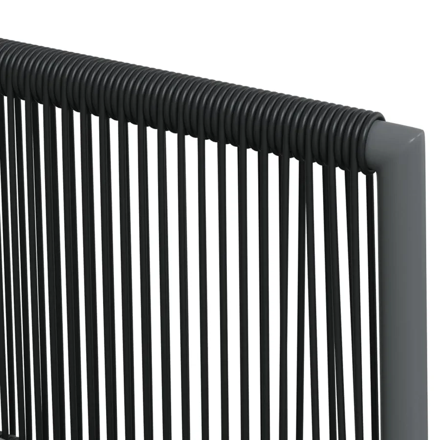 Chaises de jardin et coussins lot de 6 noir 54x60,5x83,5 cm - 7