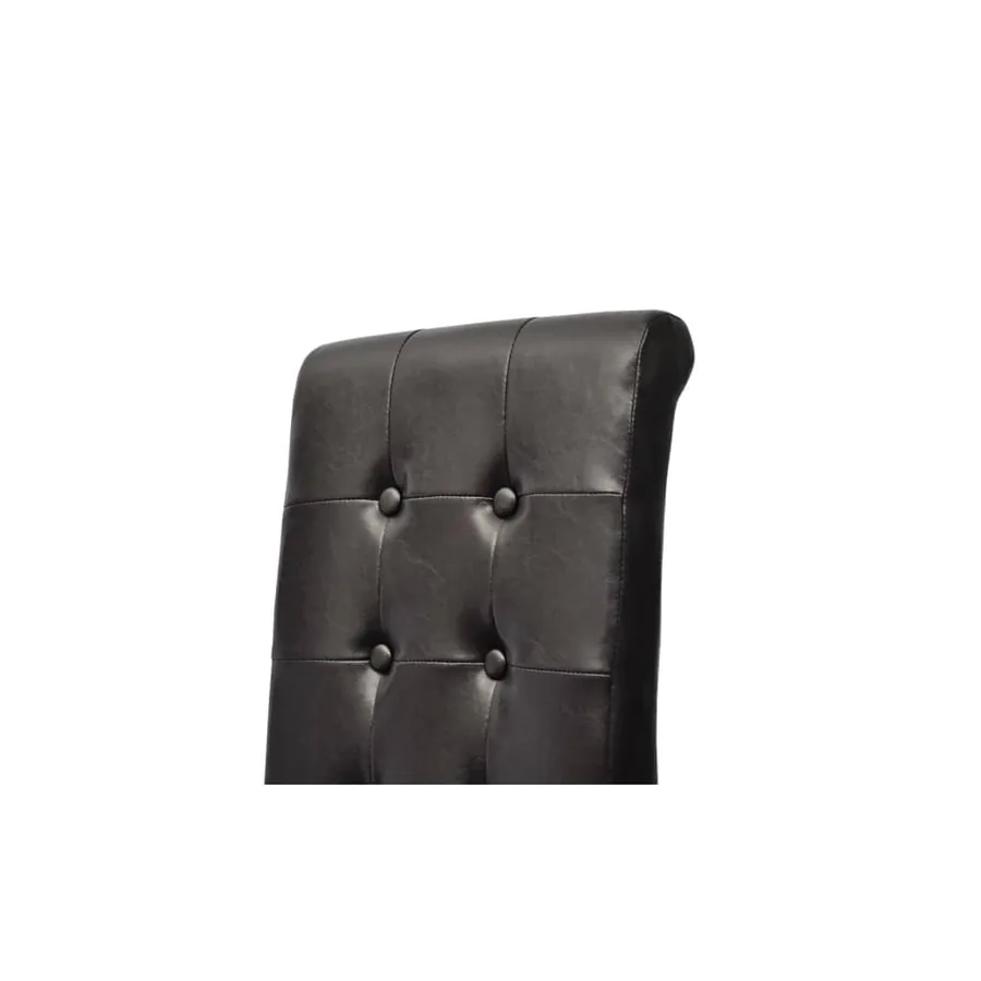 Chaises à manger lot de 6 noir similicuir - 4