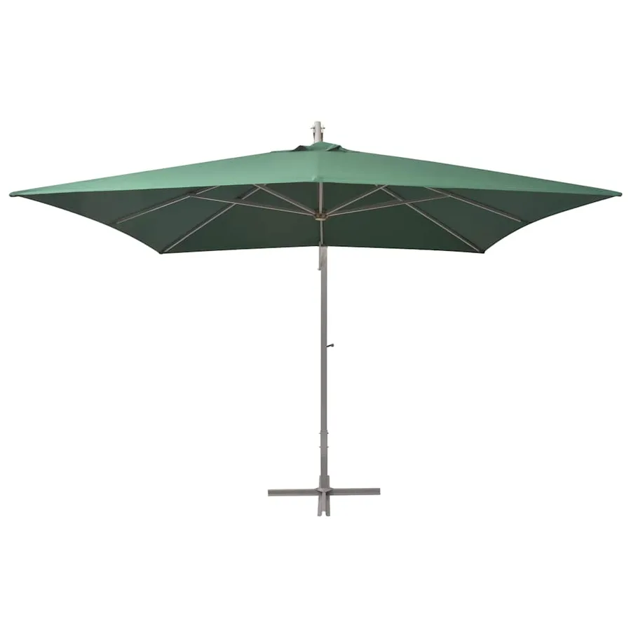 Parasol suspendu avec poteau en aluminium 300x300 cm vert - 3