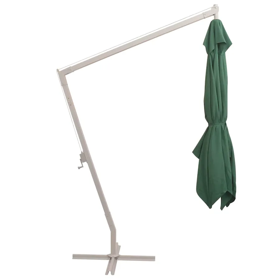 Parasol suspendu avec poteau en aluminium 300x300 cm vert - 4