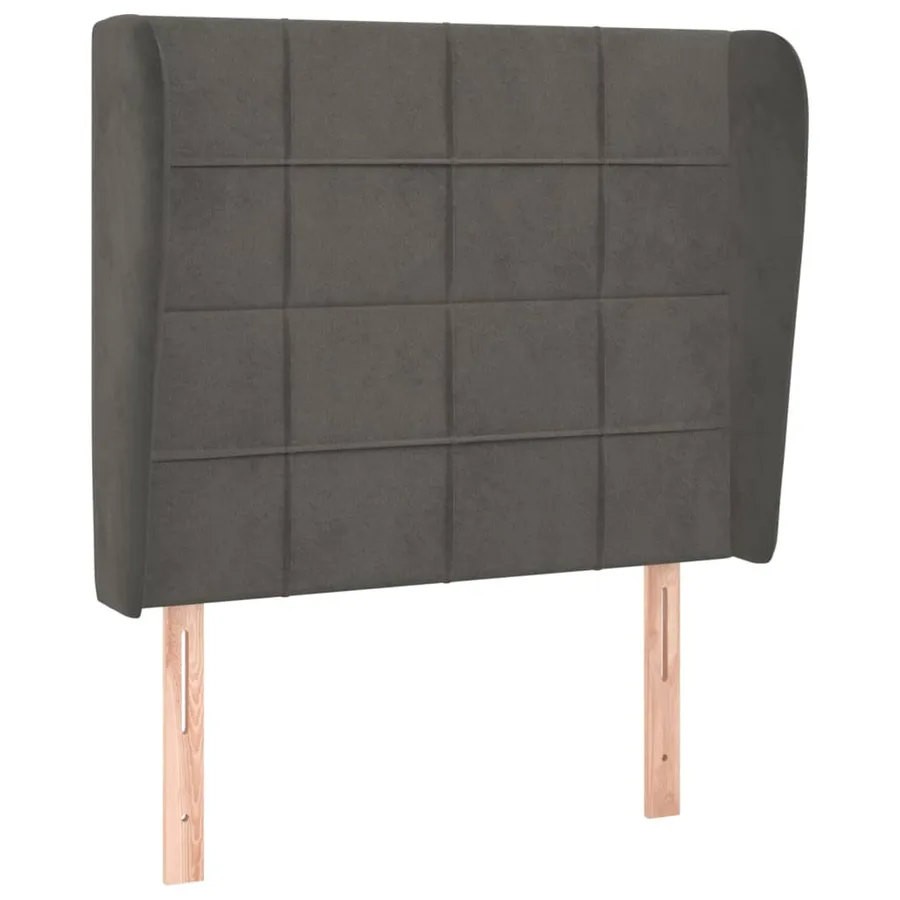 Tête de lit avec oreilles Gris foncé 83x23x118/128 cm Velours - 2