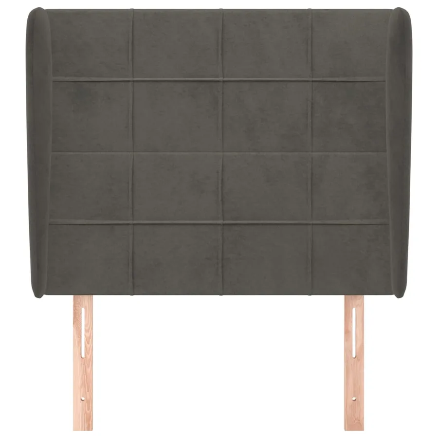Tête de lit avec oreilles Gris foncé 83x23x118/128 cm Velours - 3