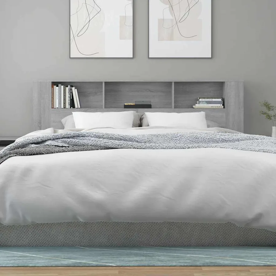 Armoire de tête de lit Sonoma gris 200x18,5x104,5 cm - 5