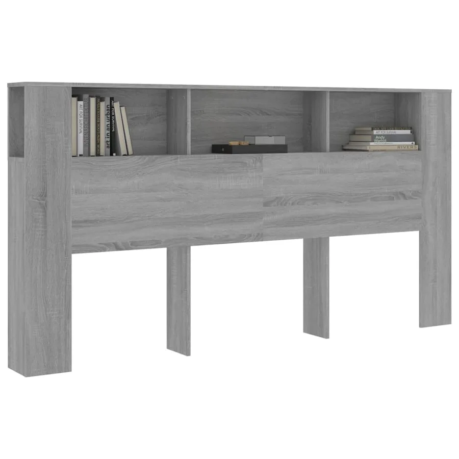 Armoire de tête de lit Sonoma gris 200x18,5x104,5 cm - 6