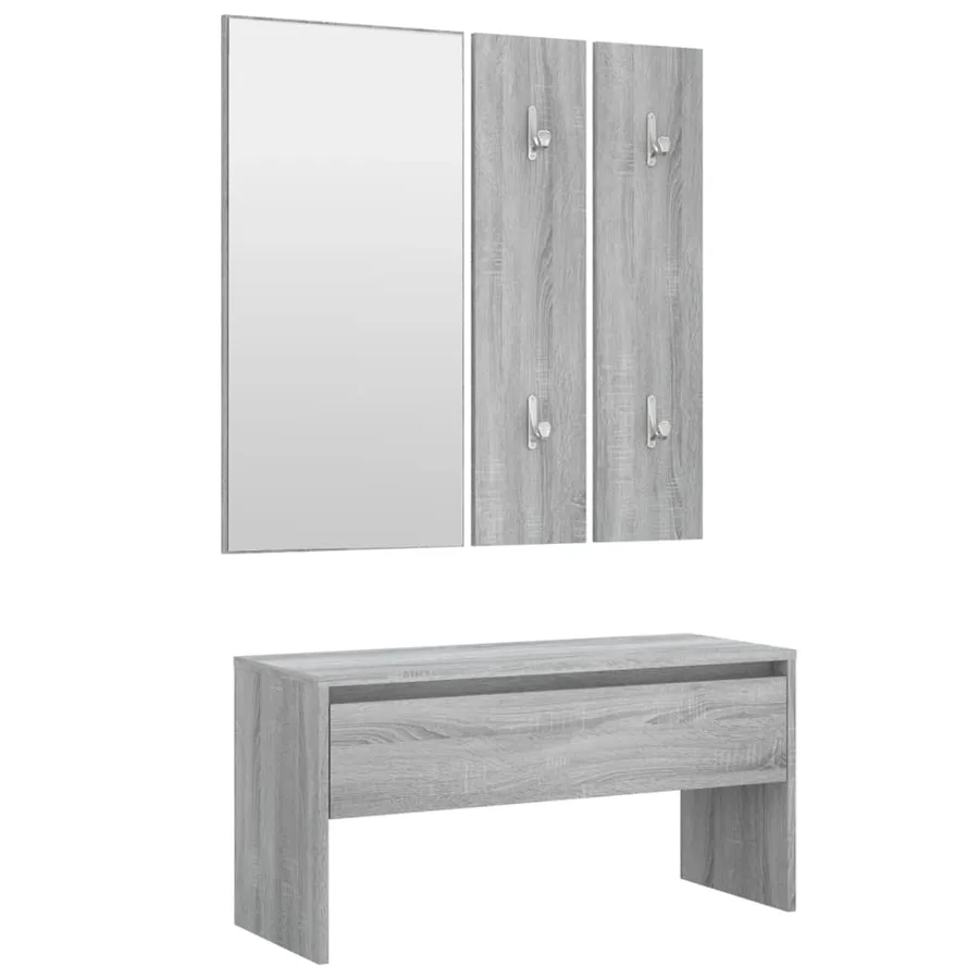 Ensemble de meubles de couloir Sonoma gris Bois d'ingénierie - 2