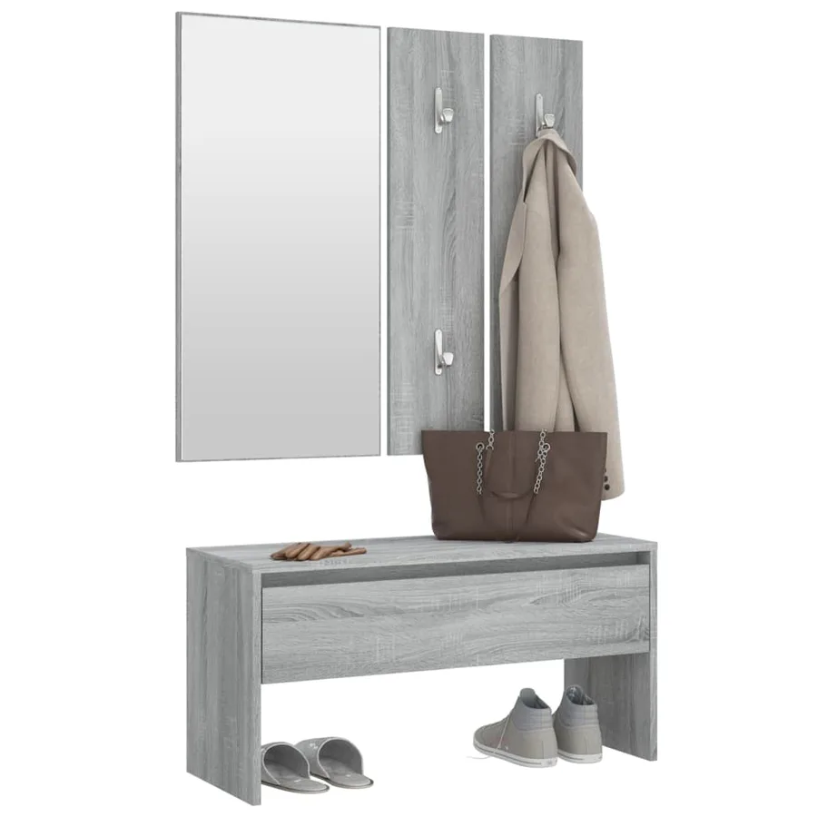 Ensemble de meubles de couloir Sonoma gris Bois d'ingénierie - 4