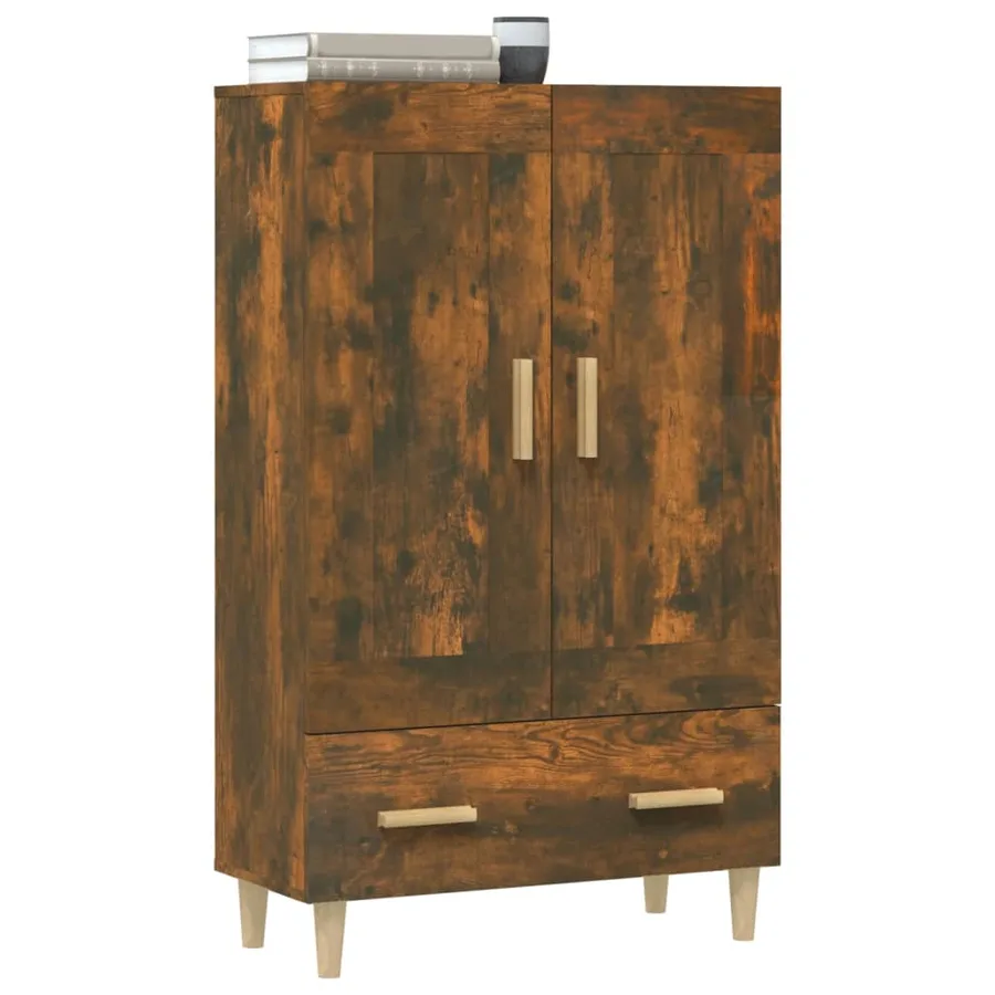 Buffet haut Chêne fumé 70x31x115 cm Bois d'ingénierie - 5