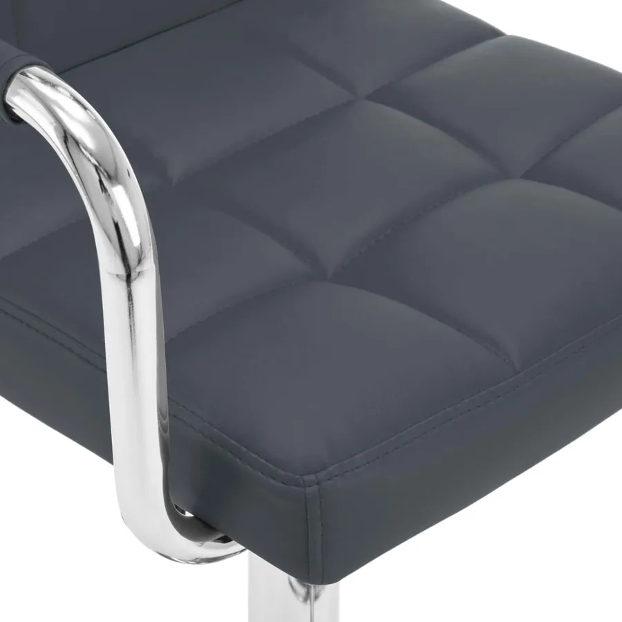 Tabourets de bar lot de 2 gris similicuir - 6