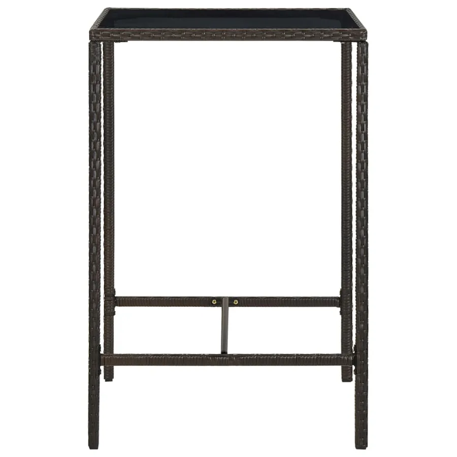 Table de bar de jardin Marron 70x70x110 cm Résine tressée verre - 3