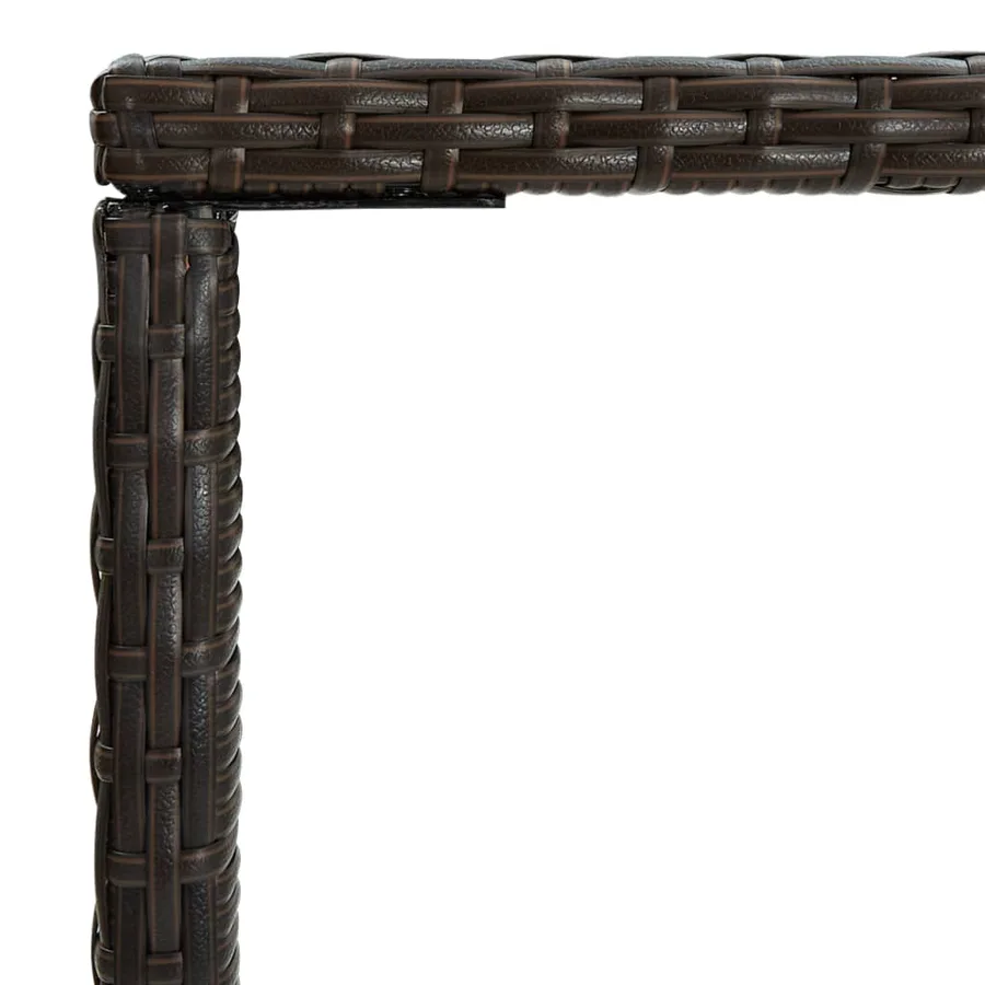 Table de bar de jardin Marron 70x70x110 cm Résine tressée verre - 4