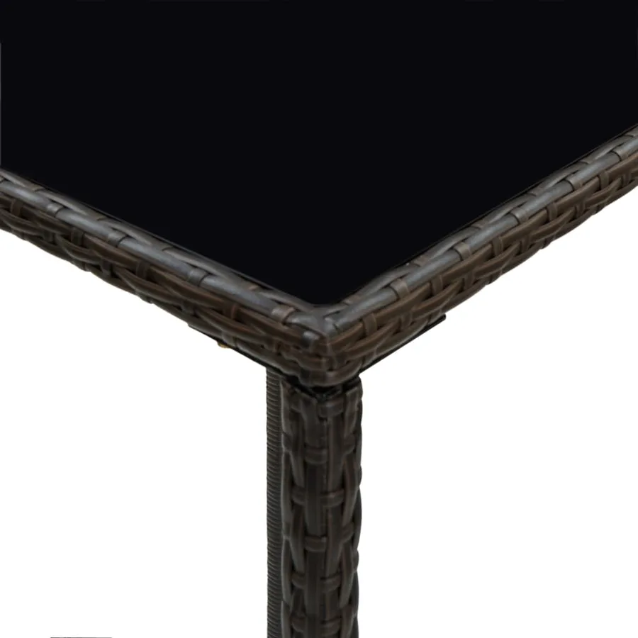 Table de bar de jardin Marron 70x70x110 cm Résine tressée verre - 5