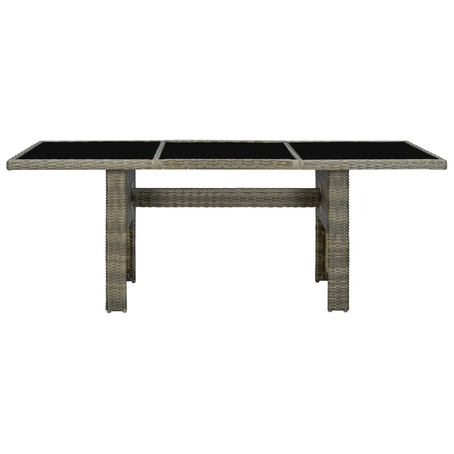 Table de jardin Marron Résine tressée et verre trempé - 2