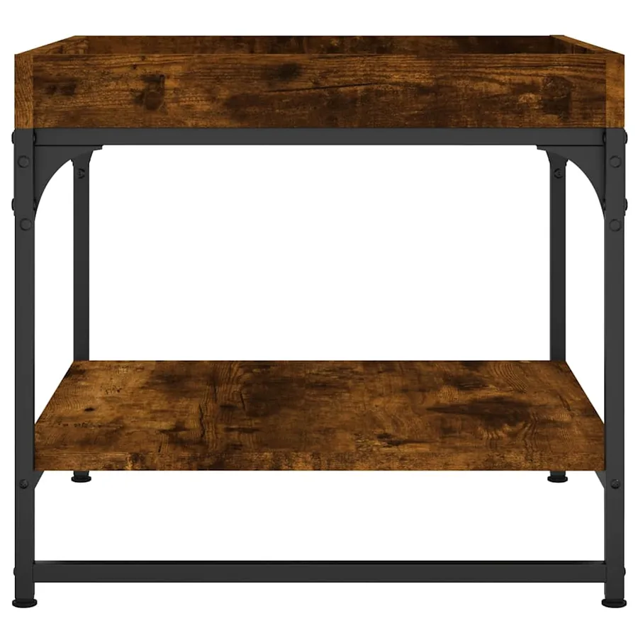 Table basse chêne fumé 49,5x49,5x45 cm bois d'ingénierie - 5
