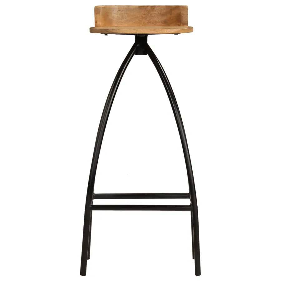 Chaises de bar lot de 2 bois de manguier solide - 3
