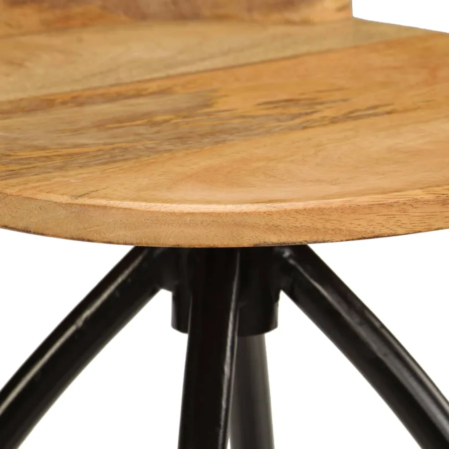 Chaises de bar lot de 2 bois de manguier solide - 7