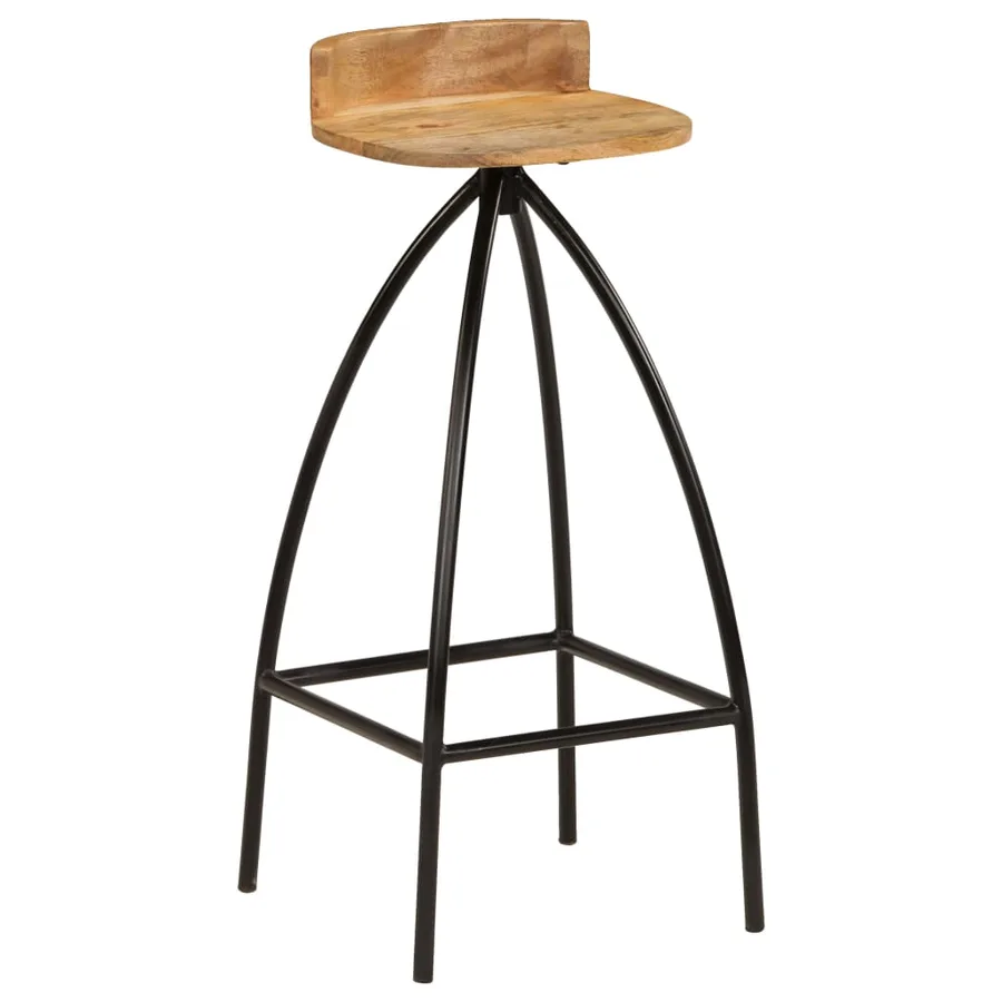 Chaises de bar lot de 2 bois de manguier solide - 9