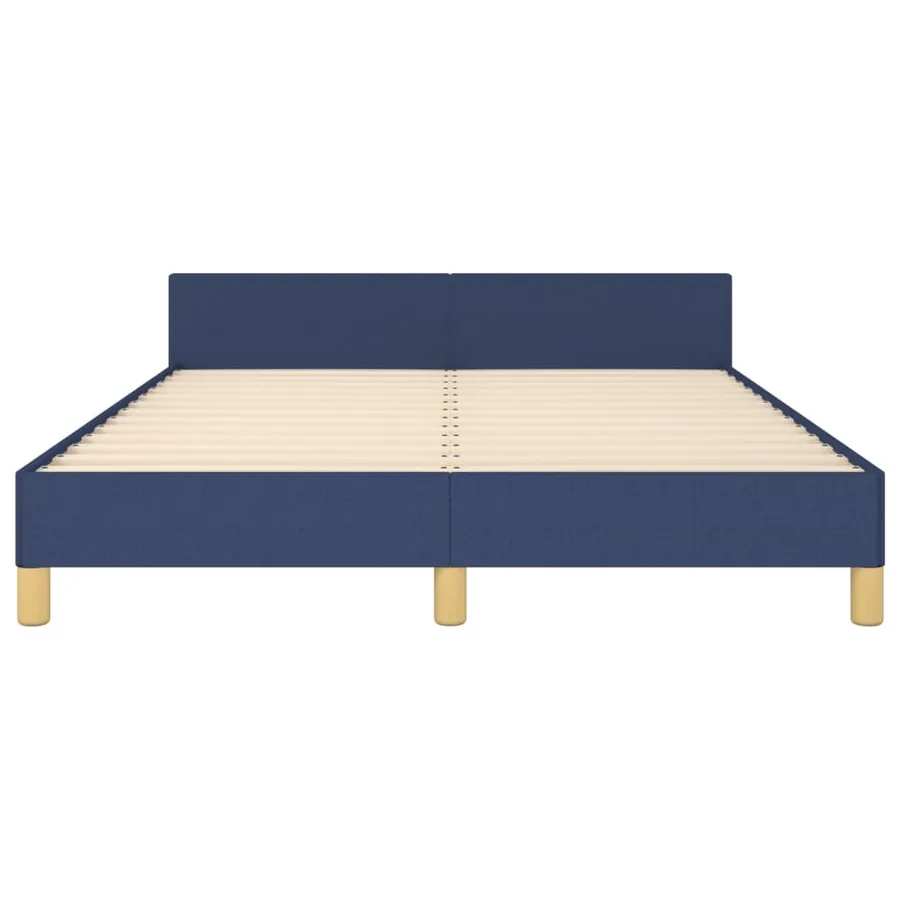 Cadre de lit sans matelas bleu 140x200 cm tissu - 6
