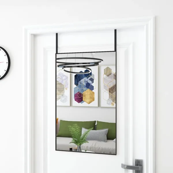 Miroir de porte Noir 50x80 cm Verre et aluminium