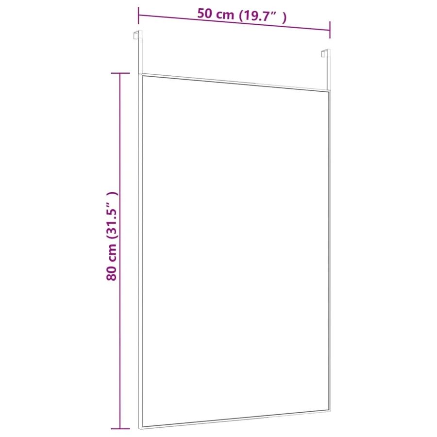 Miroir de porte Noir 50x80 cm Verre et aluminium - 4