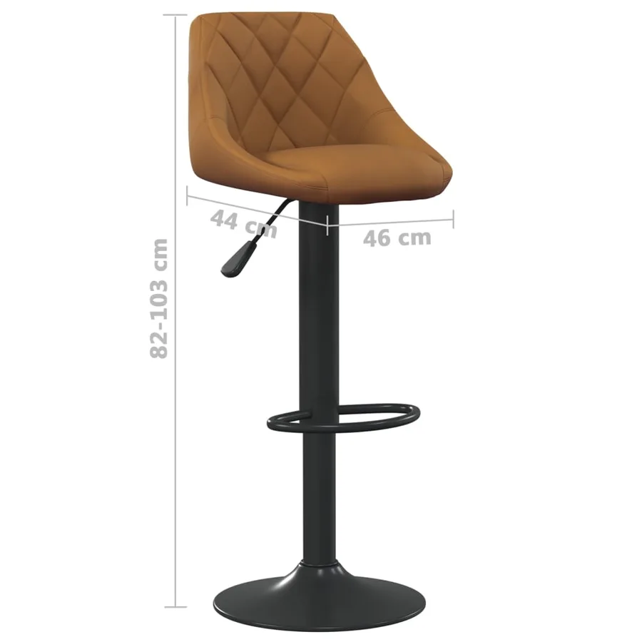 Tabourets de bar lot de 2 marron velours - 9