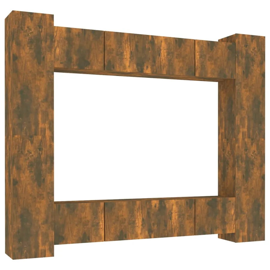 Ensemble de meubles TV 8 pcs Chêne fumé Bois d'ingénierie - 2