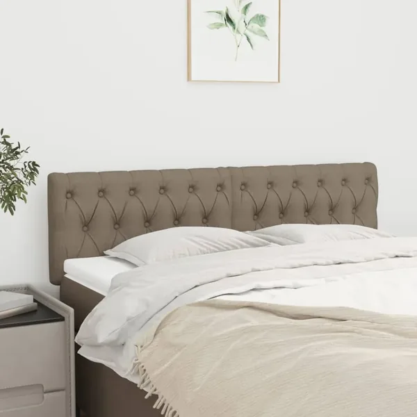 Têtes de lit Taupe 144x7x78/88 cm Tissu