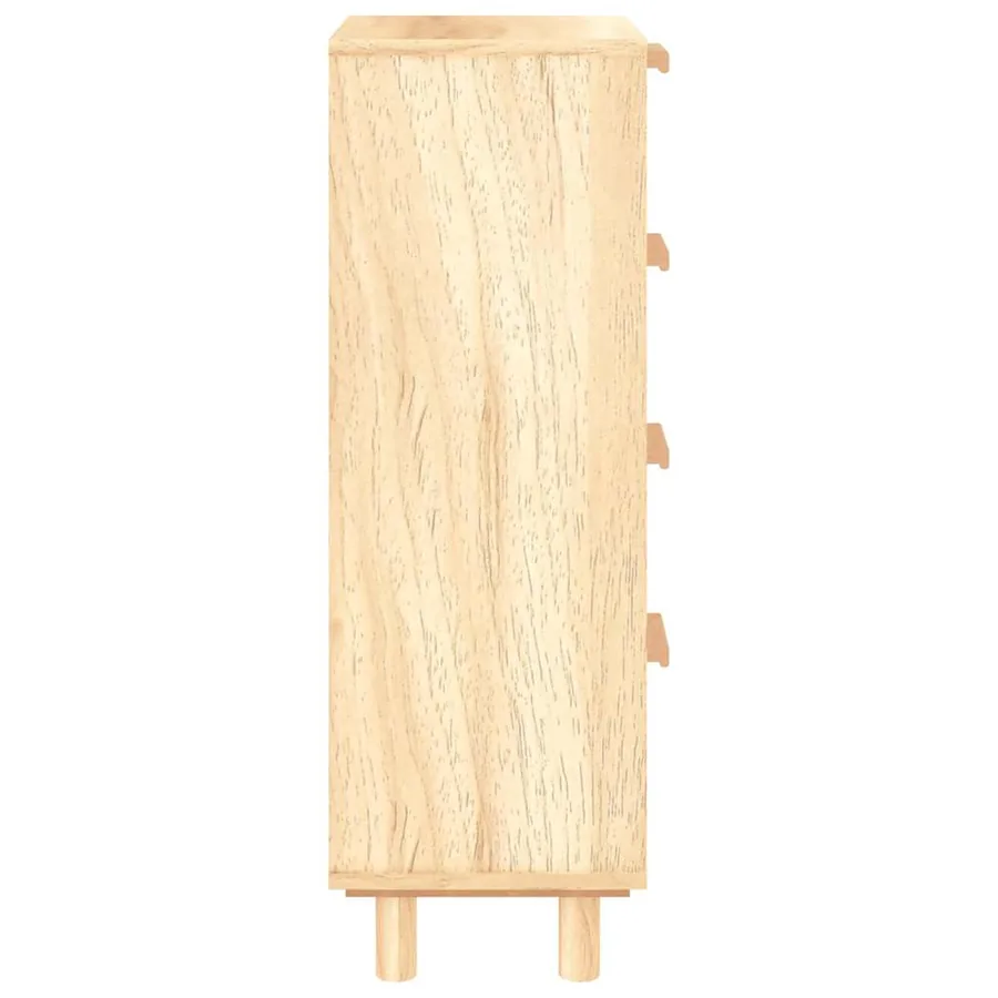Buffet Marron 40x30x90 cm Bois de pin massif et rotin naturel - 6