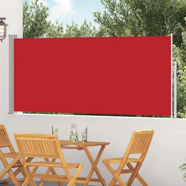 Auvent latéral rétractable 120 x 300 cm Rouge