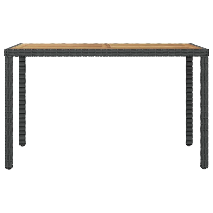 Table de jardin Noir et marron 123x60x74cm Bois d'acacia solide - 2