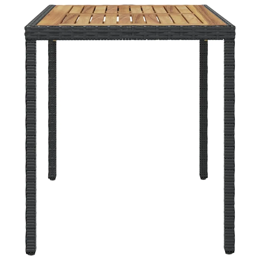 Table de jardin Noir et marron 123x60x74cm Bois d'acacia solide - 3